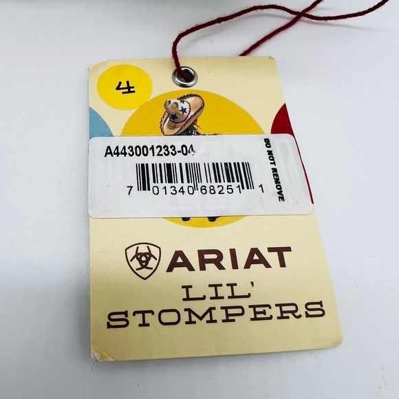 ARIAT SLIP ON ‘LIL STOMPERS PIPER CRUISER SHOES SIZE 4 ROSE GOLD AND AQUA NWT - Picture 7 of 9